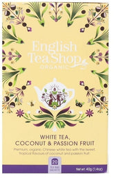 Thé blanc à la citronnelle, cacao, gingembre, fruit de la passion et noix de coco (20x2) BIO 40 g ENGLISH TEA SHOP